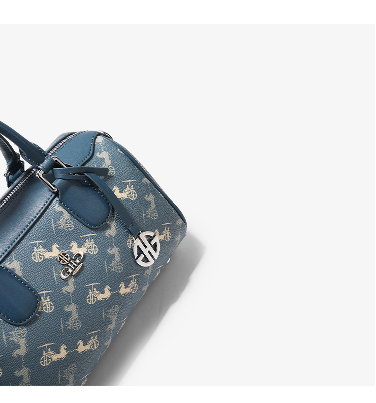 ghg轻奢品牌包包女千禧蓝波士顿枕头包通勤斜挎包千禧蓝