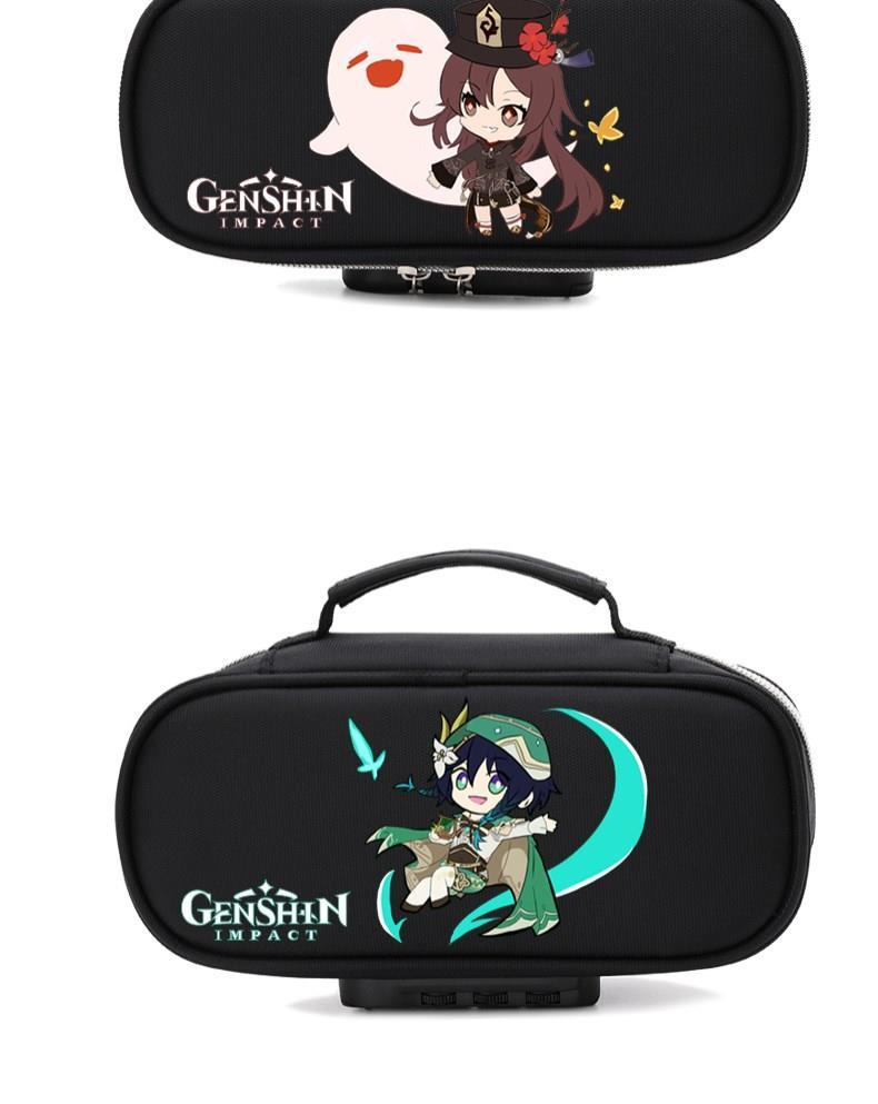 机智芽姬子原神派蒙周边笔袋ins温迪可莉文具盒大容量多功能密码锁