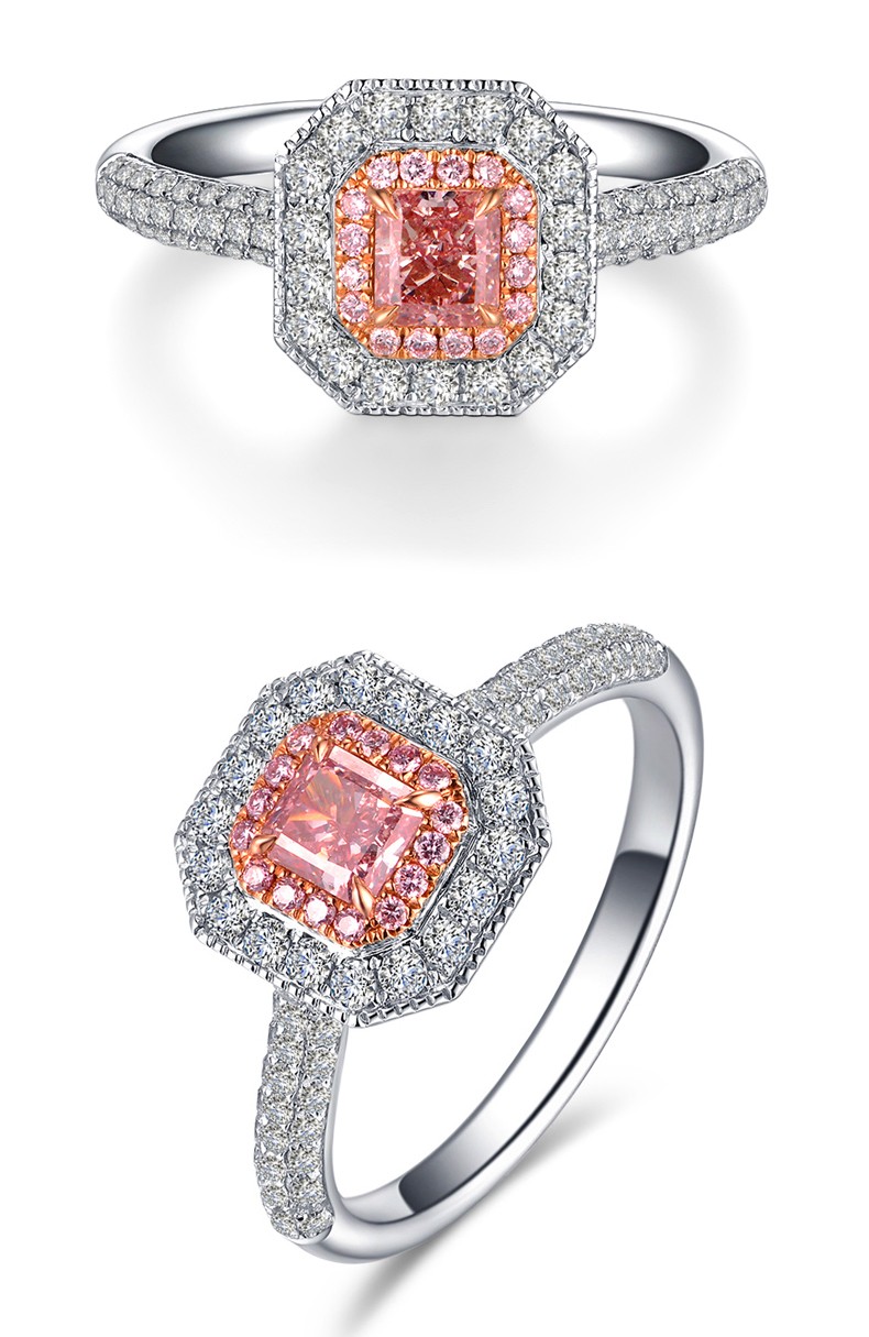 天然钻石戒指1克拉gia裸钻粉钻黄钻彩钻婚戒对戒 z/彩钻 lc/镜下无瑕