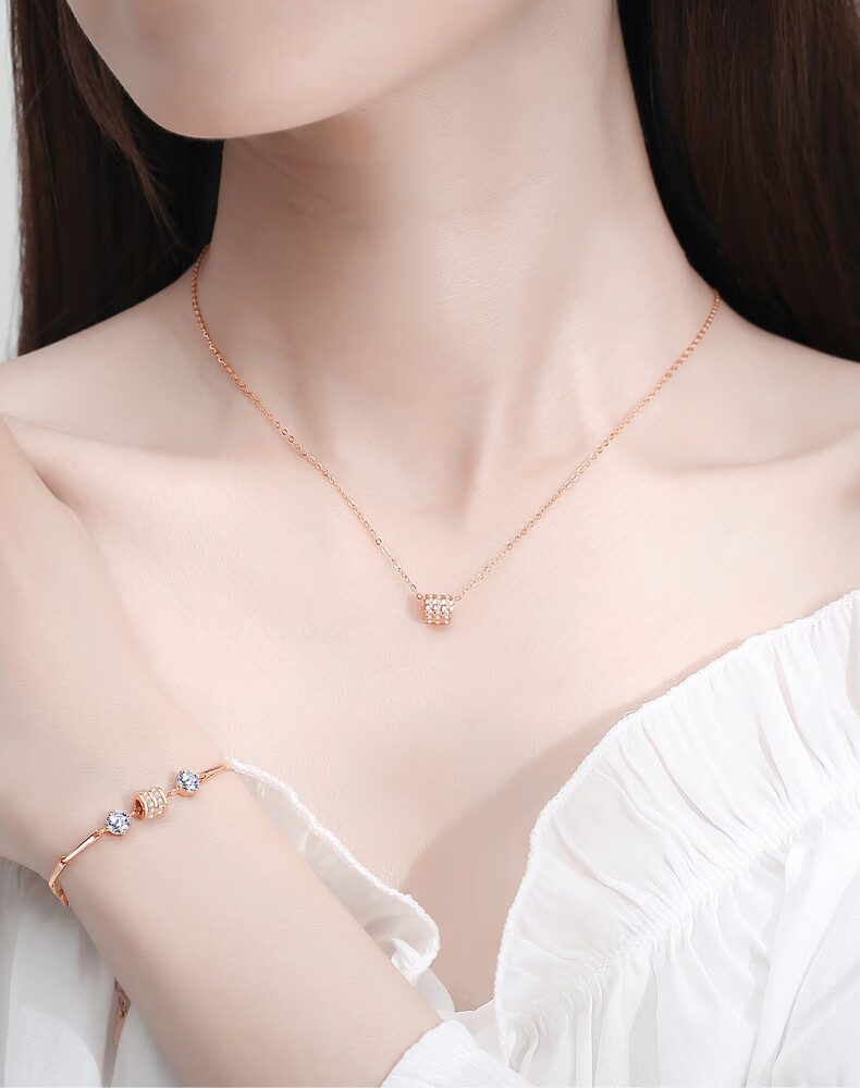 小蛮腰项链2021年新款女足银999足银仙气情人节520礼物送女友老婆 白