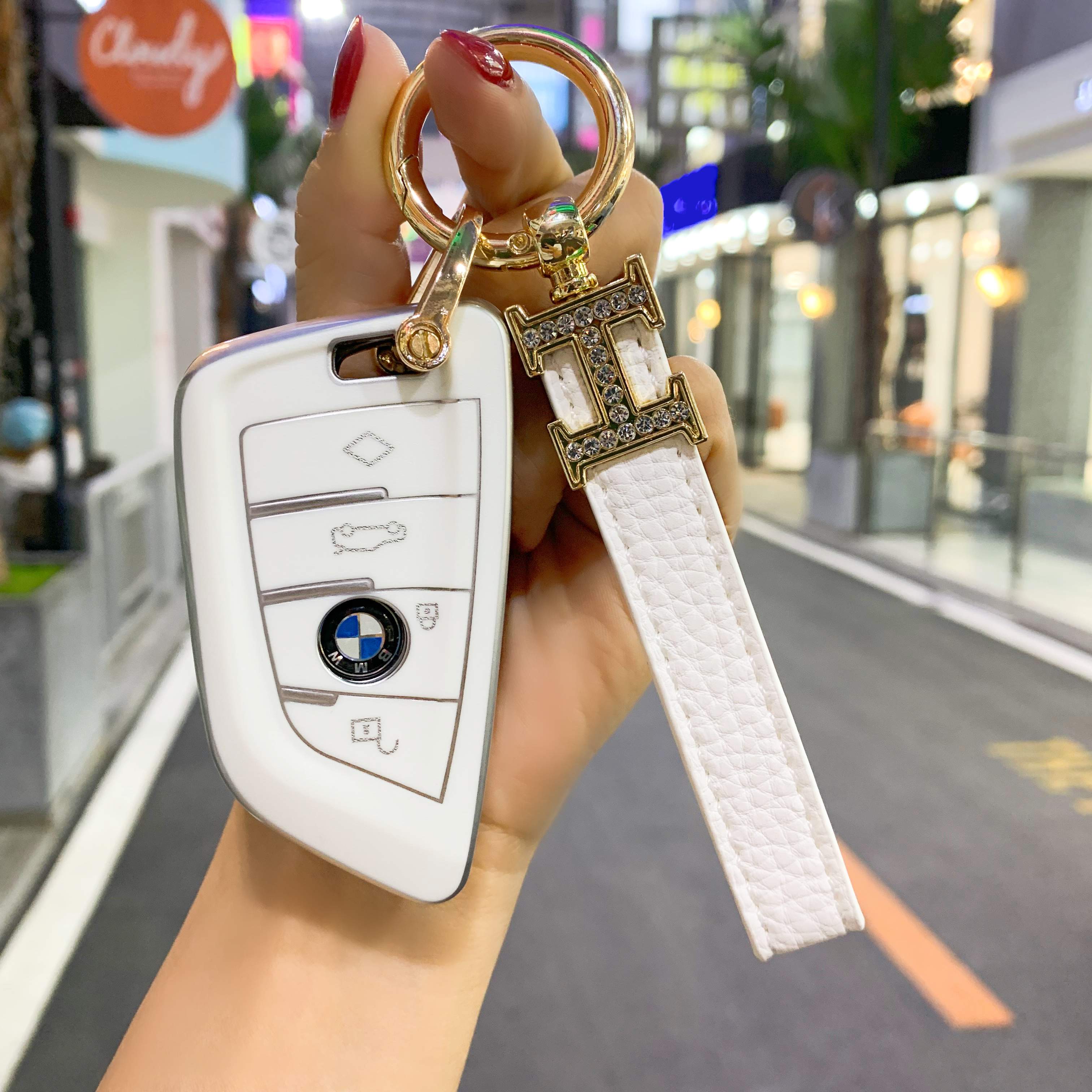 适用宝马钥匙套新款3系4系5系52530li刀锋壳7系x1x2x3车钥匙包女单壳