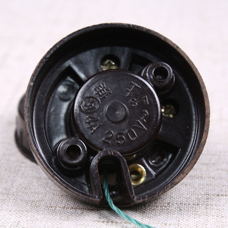 双控拉线开关老式加厚暗棕家用电灯手拉盒墙壁拉绳圆双联开关1只价格