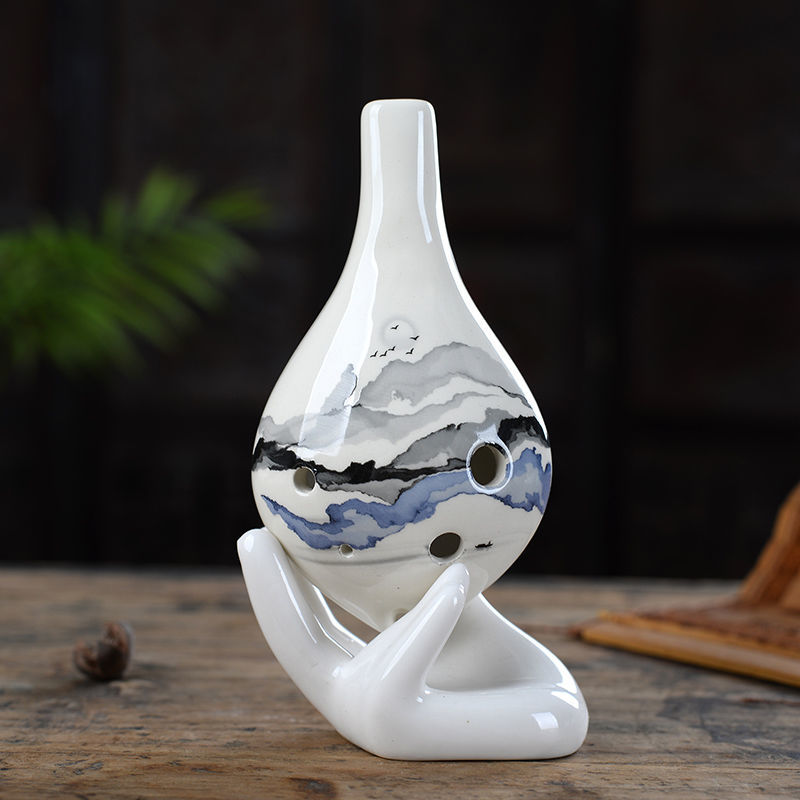 古风陶笛6孔初学送教材中音c调笛子儿童学生入门六孔陶埙乐器 长嘴