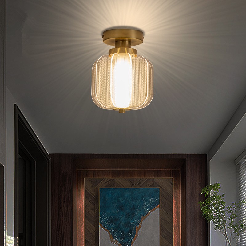 幸福来敲门新中式走廊过道灯全铜吸顶灯客厅玄关入户门厅简约中国风