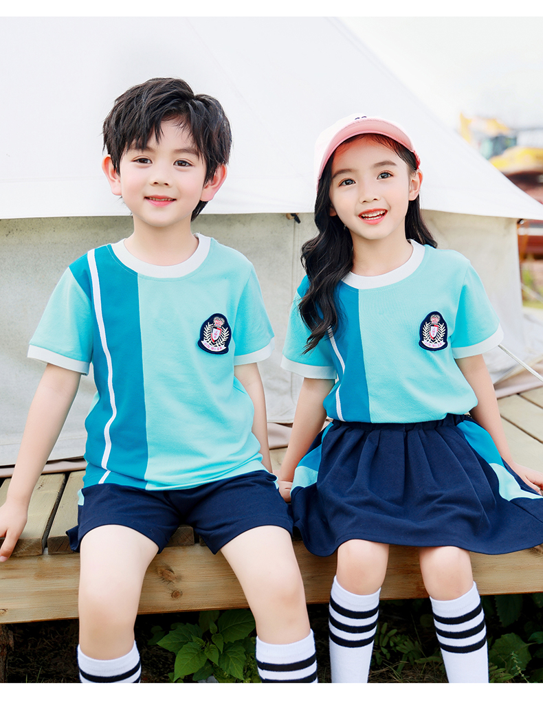 芯时代小学生校服夏季班服短袖套装运动服儿童校服幼儿园园服夏装学院