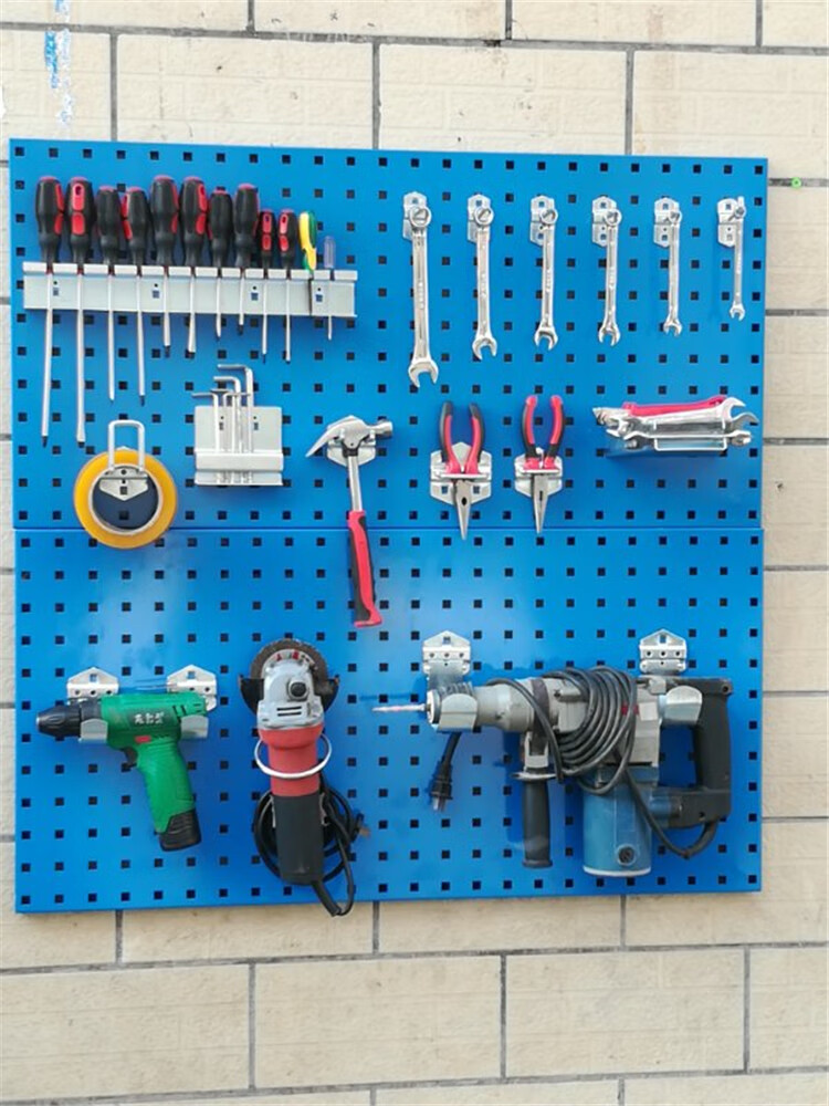 德骊嘉工具方孔挂板加厚工具挂钩汽车美容维修工具整理挂墙板收纳架