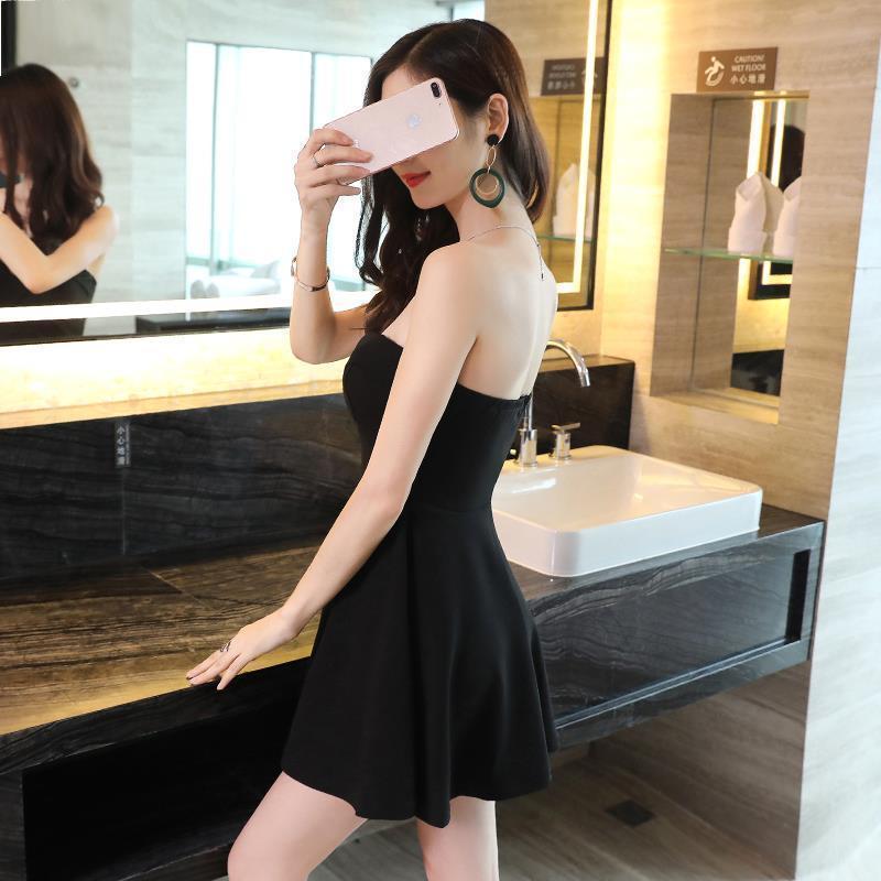 夜总会气质低胸夜场酒吧工作服抹胸短裙夏夜店公主女装性感连衣裙粉红