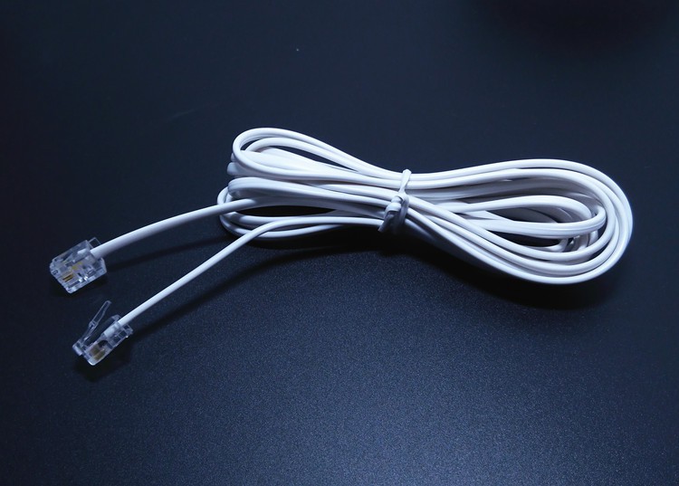 适用于电话线2芯4芯固话座机加长线固定电话机连接线数据线通用20m50