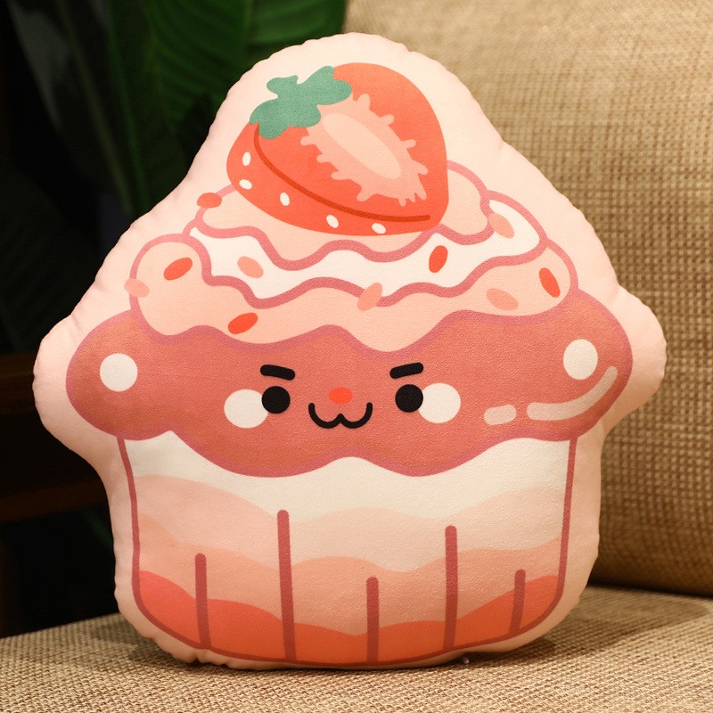 猛仕将ins抱枕可爱草莓饼干冰淇淋圣代酸奶蛋糕靠枕卧室床头飘窗抱枕