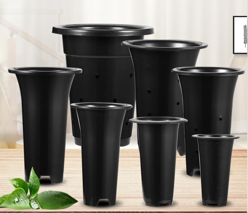 麦桑荷塑料兰花盆加厚加高兰盆盆底自带沥水罩带壁孔和不带壁孔款式可