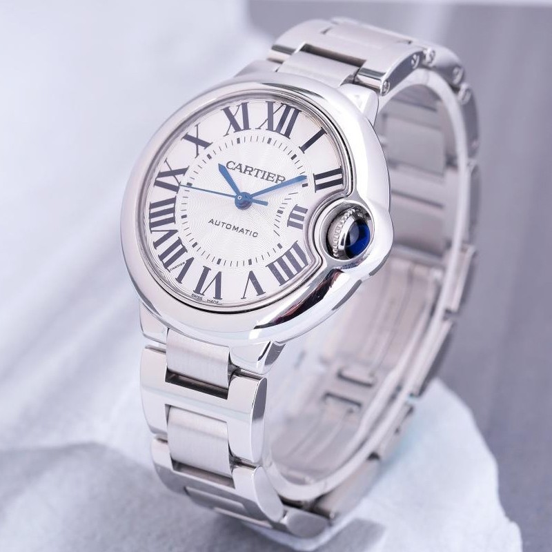 二手95新卡地亚蓝气球系列w6920071精钢表径33mm自动机械女表女神佩戴