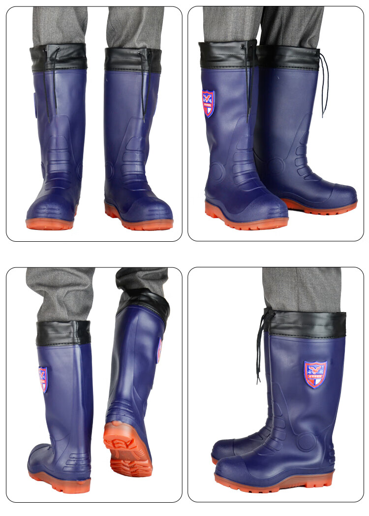 下田插秧雨靴 插秧水鞋水鞋男款雨鞋女冬季加绒保暖防水防滑长筒插秧