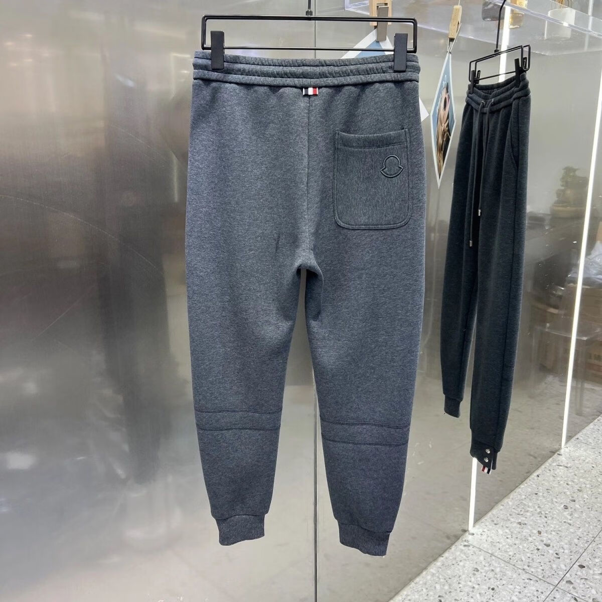 蒙口(moncler秋冬新款加厚纯色休闲裤时尚修身大码束脚裤卫裤男欧洲站