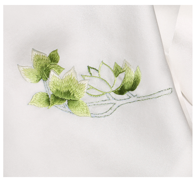 jedmviss 真丝手工刺绣手帕古典玉兰花苏绣手绢双层蚕丝绸缎绣花礼品