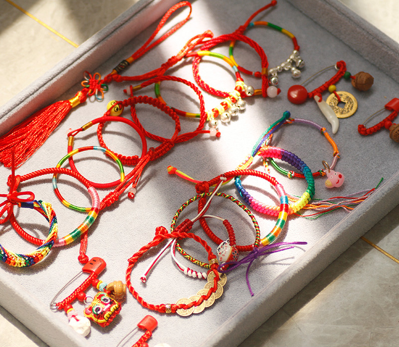 本命年红绳挂件端午节彩绳端午节五彩绳手链五月节端午绳五色线手绳