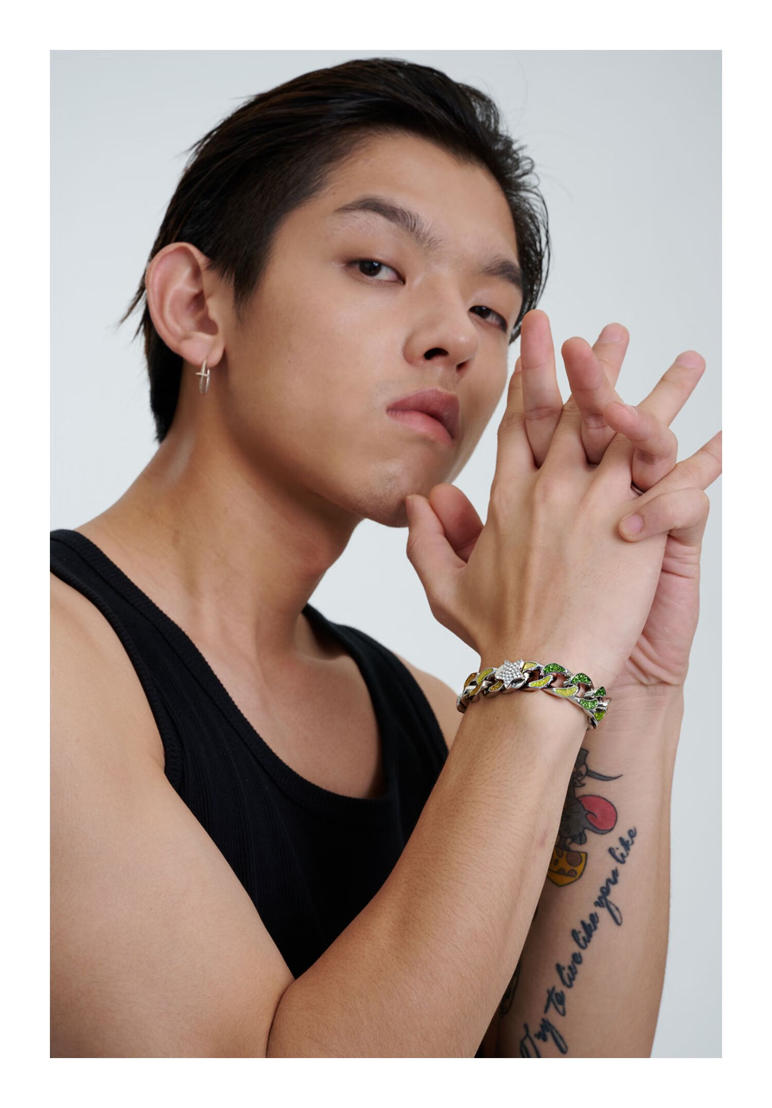 赤道冰块teice 任嘉伦同款细闪镶钻星辰大海古巴链潮手链男女 彩旺