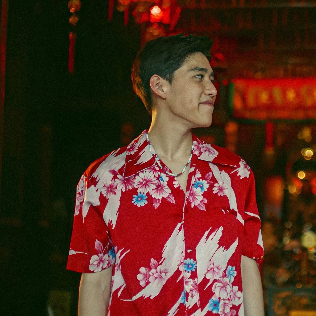 泰剧以你的心诠释我的爱ppkrit同款夏季款花衬衫宽松短袖上衣打底衫