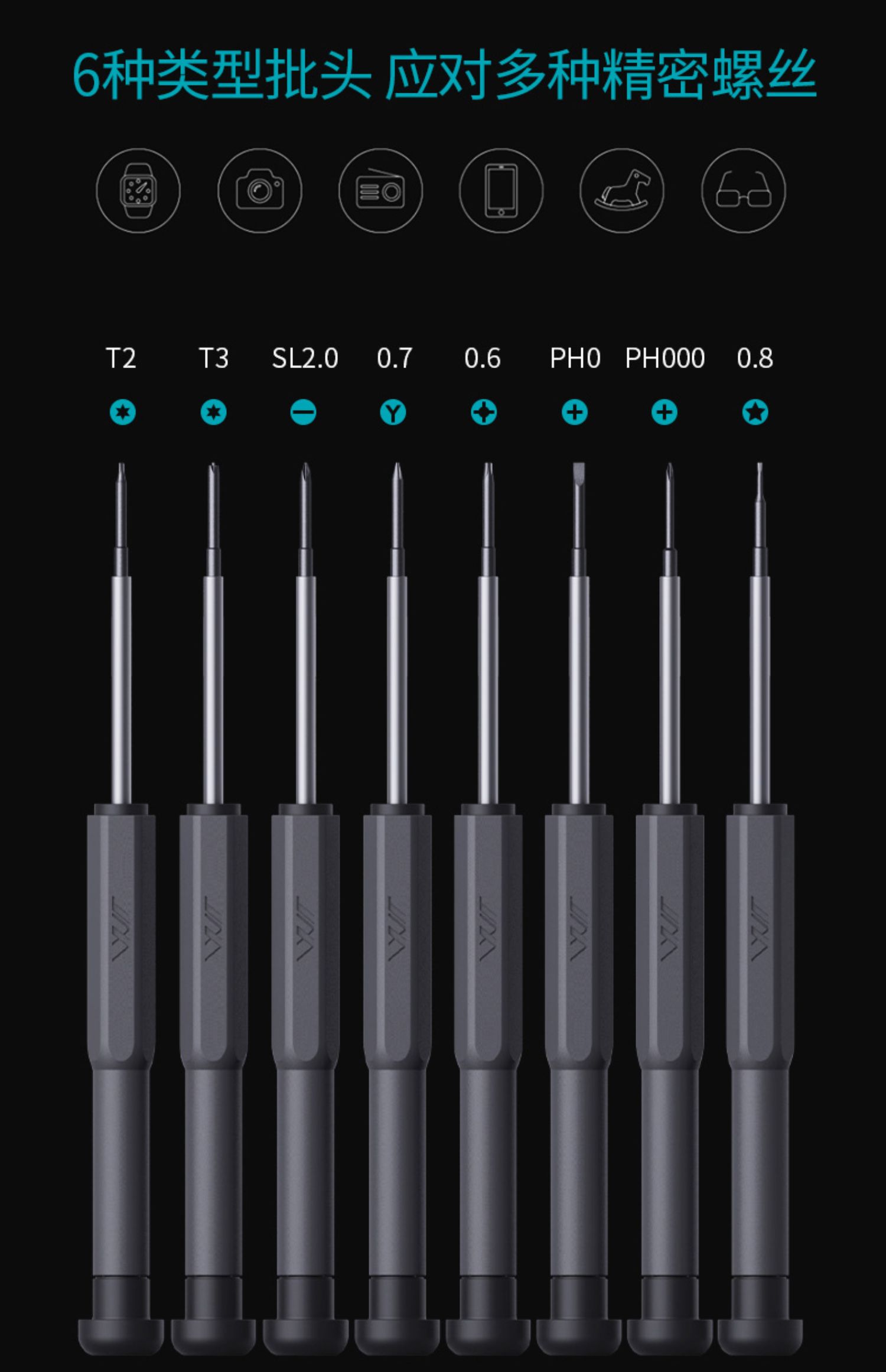 吉米家居螺丝刀套装精密小工具拆机维修多功能家用十字梅花s2五星08单