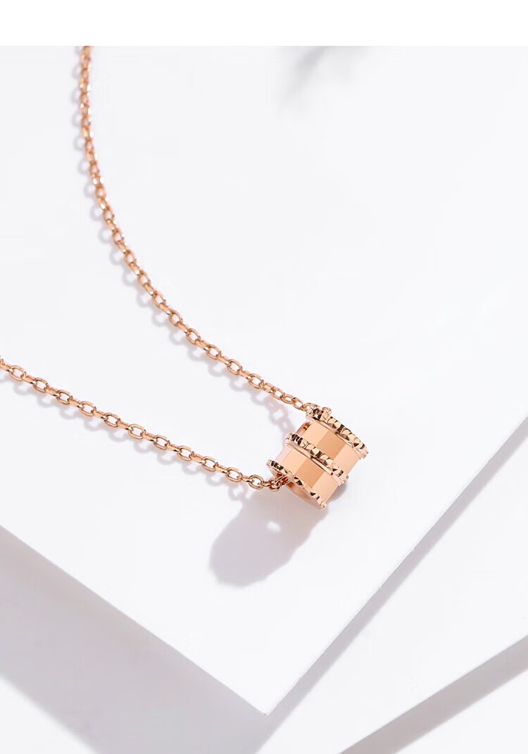 夏尔维纳 高端品牌小蛮腰项链女s925银吊坠送女友玫瑰金锁骨链情人节