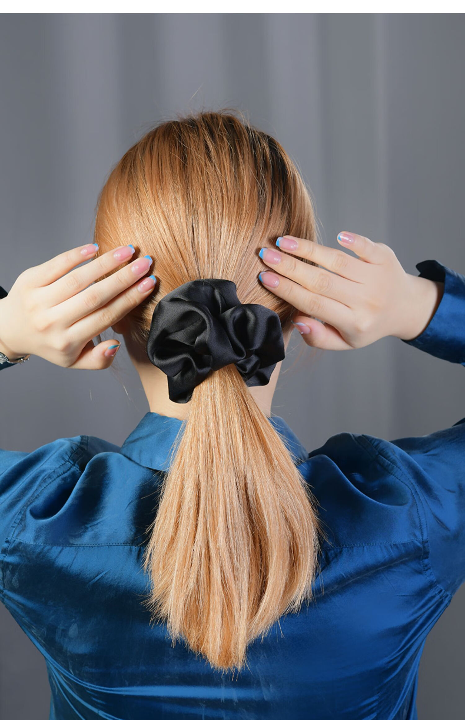 左欧黑色猪大肠发圈头绳女成人皮筋扎头发绳女士复古高档头饰头花纯色