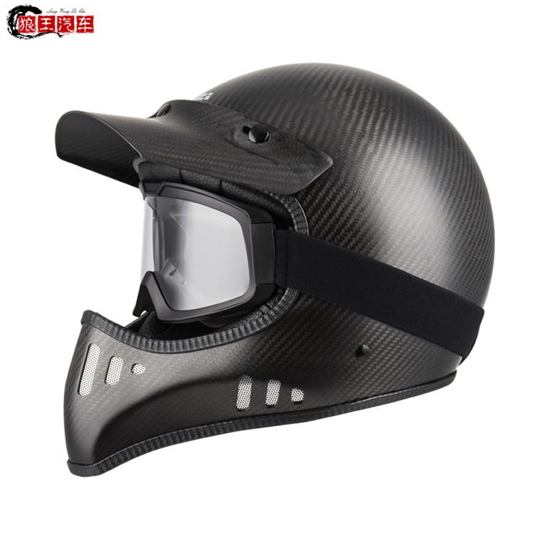 西班牙进口哈雷头盔凯旋拿铁vespa摩托车复古盔美式重机全盔碳纤维