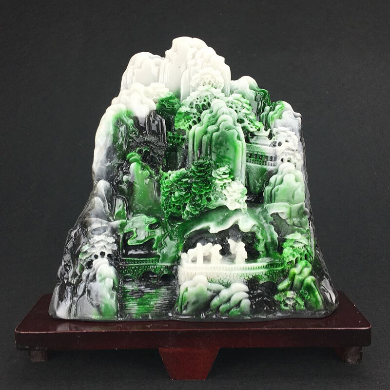 利语源生态环保家居あぃ寿山石仿独玉雕刻山水摆件家居饰品 玉石工艺