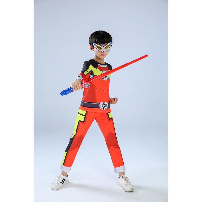 巨神战击队衣服装备超救分队男孩变形玩具 蓝旋卫衣服 眼罩 装备 披风