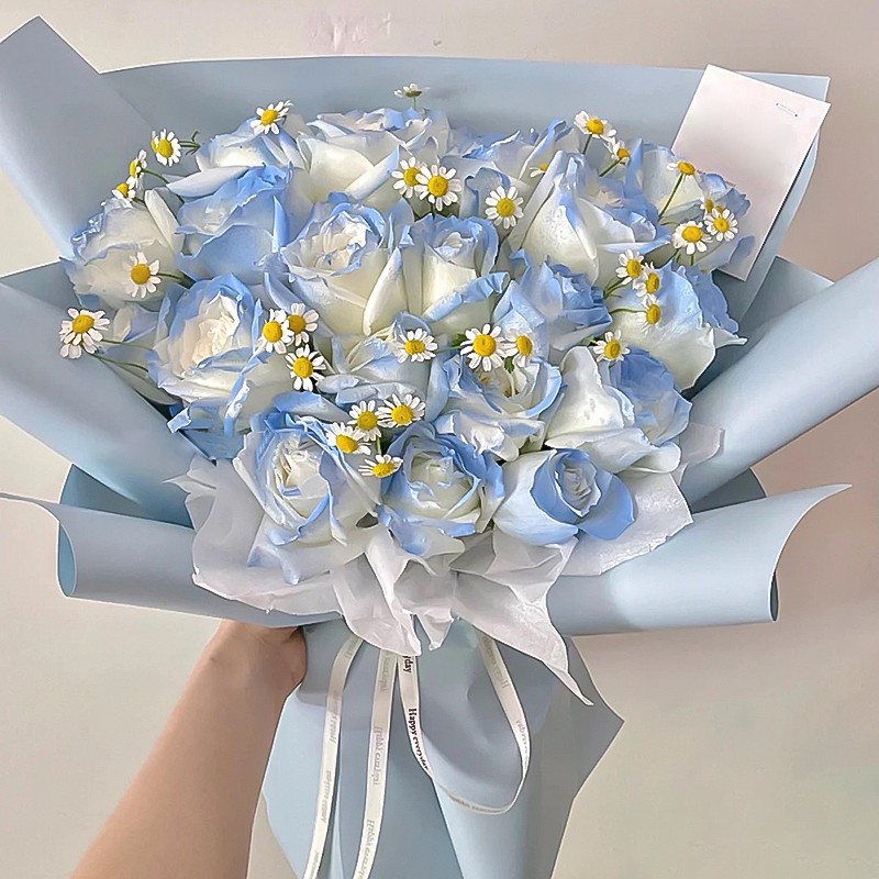 11朵密西根碎冰蓝花束【图片 价格 品牌 报价】