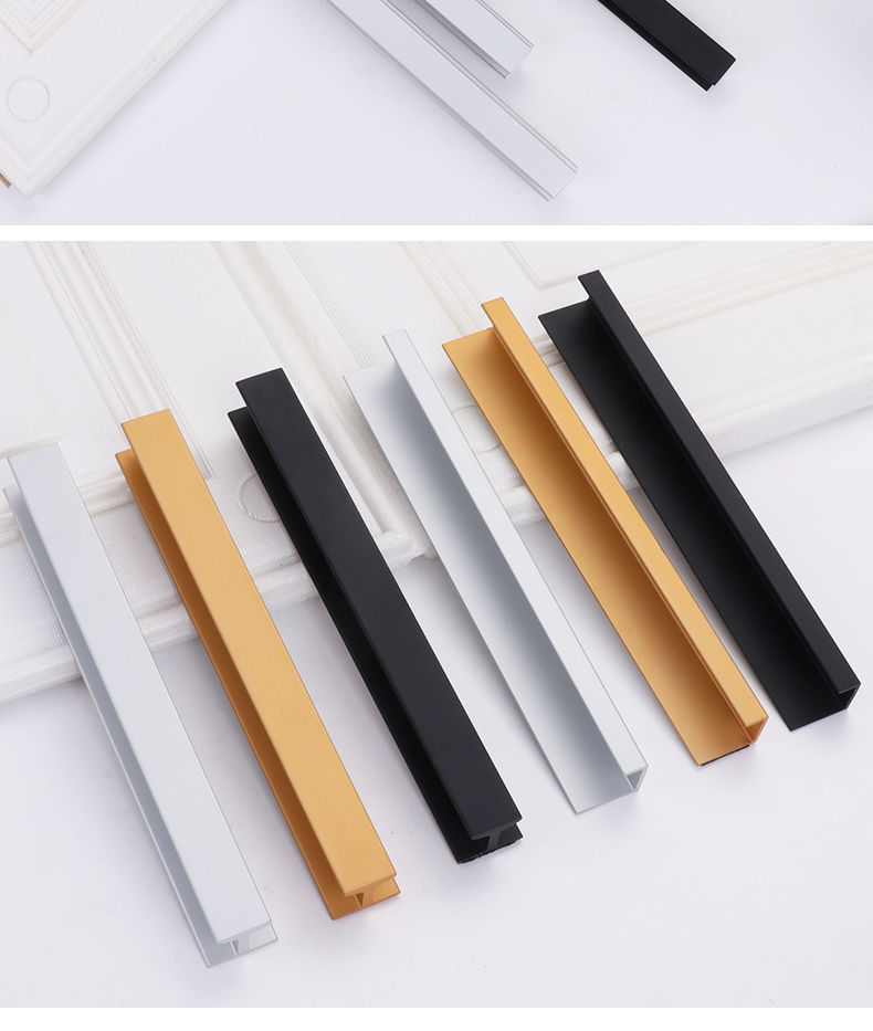 门把手柜门抽屉拉手免打孔门把手欧式衣柜抽屉橱柜门拉手现代简约加长