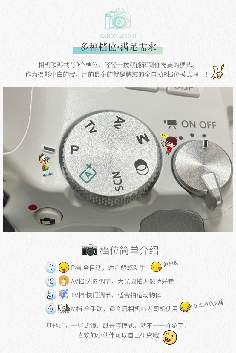 Canon CANON 200d second-generation entry-level SLR camera 200d2 generation vlog home mini digital camera 200D II white 18-55 sets of machine basic set one entry-level configuration and then send a 798 yuan spree Canon CANON 200d second-generation entry-level SLR camera 200d2 generation vlog home mini digital camera 200D II white 18-55 sets of machine basic set one entry-level configuration and then send a 798 yuan spree