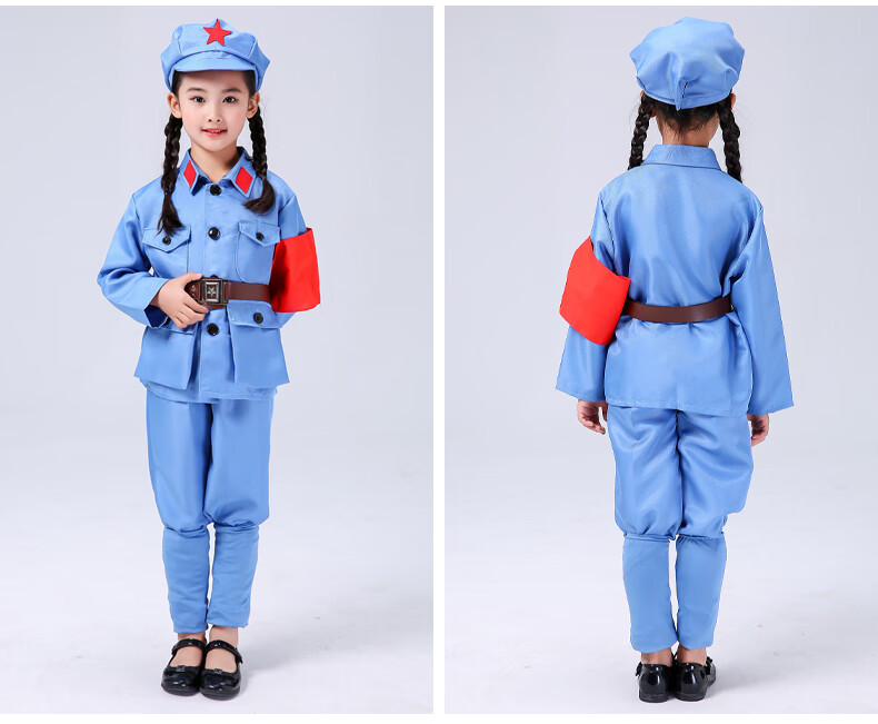 儿童军装 小红军演出服儿童军装少儿合唱解放军装表演服闪闪红星童装