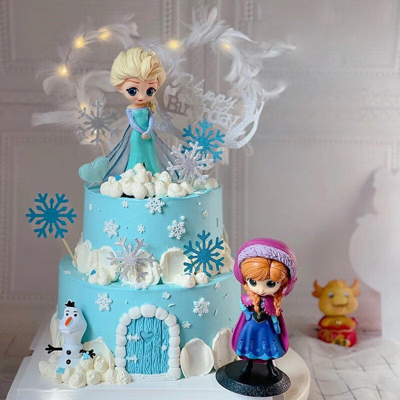 爱莎公主生日蛋糕三层 10寸