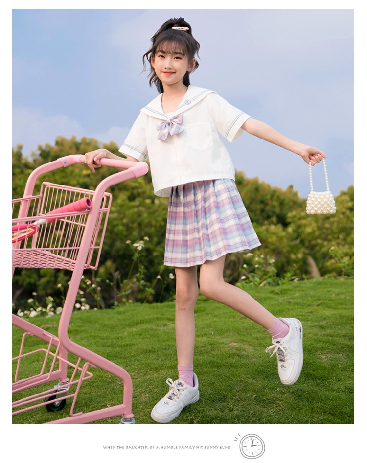 jk制服儿童儿童jk制服夏季12岁女童日系学院风10短袖小学生水手服格裙