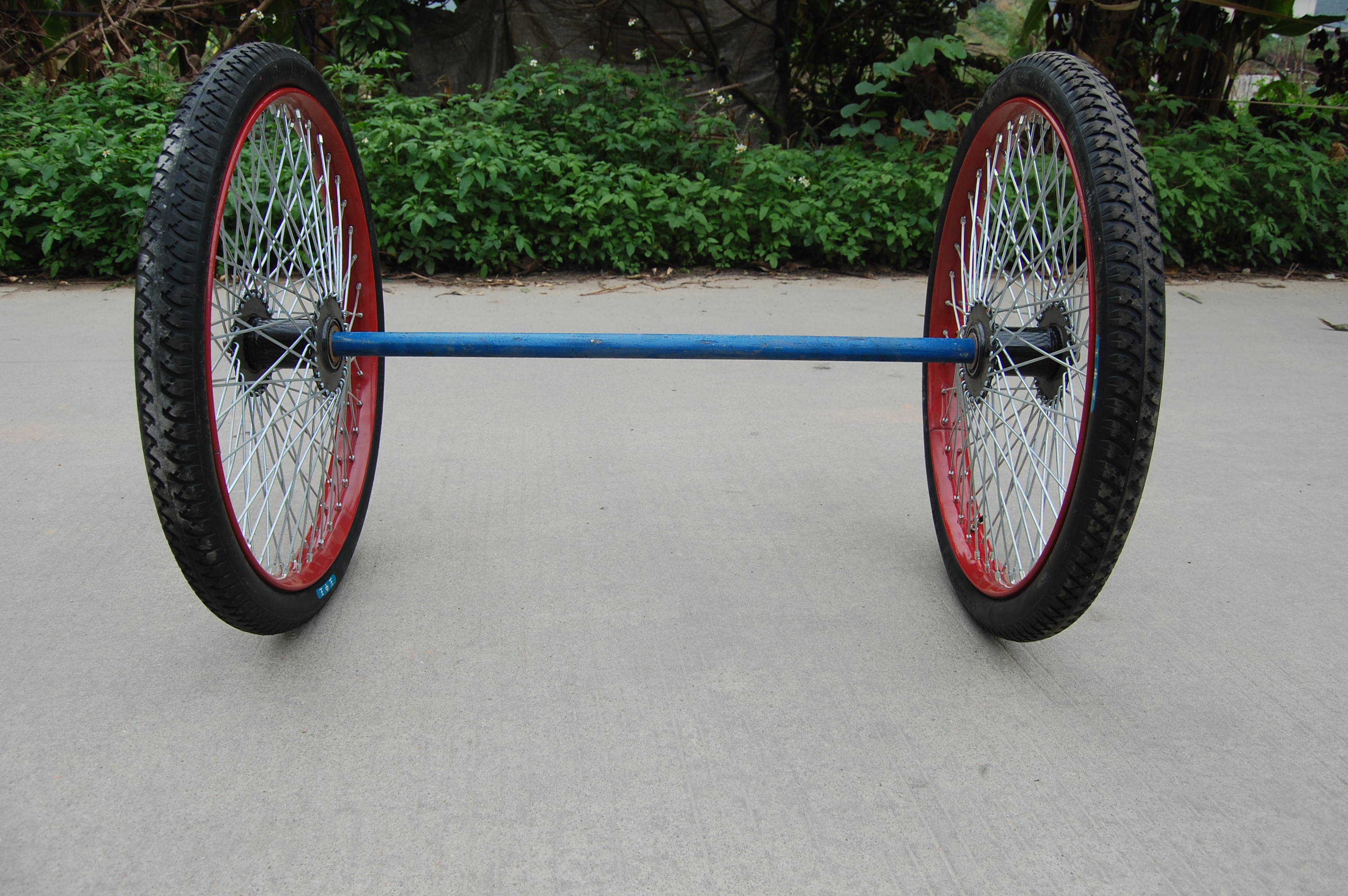 小郎人工地人力手推垃圾车轮斗车轮子劳力车板车充气胎加厚实心轮内