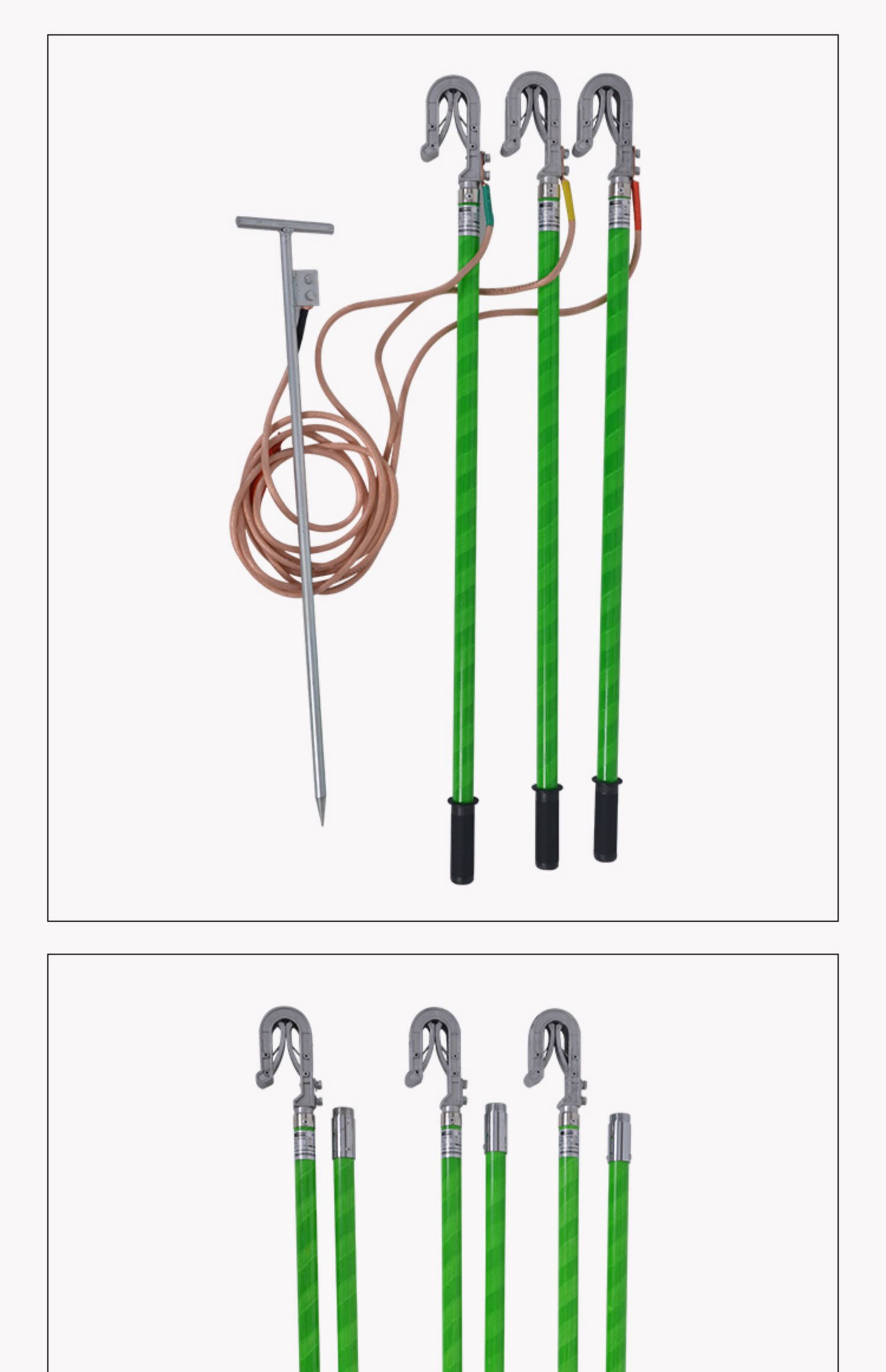 jdx-ws高压接地线10kv携带型短路接地线35kv110kv接地棒 1米棒(1.