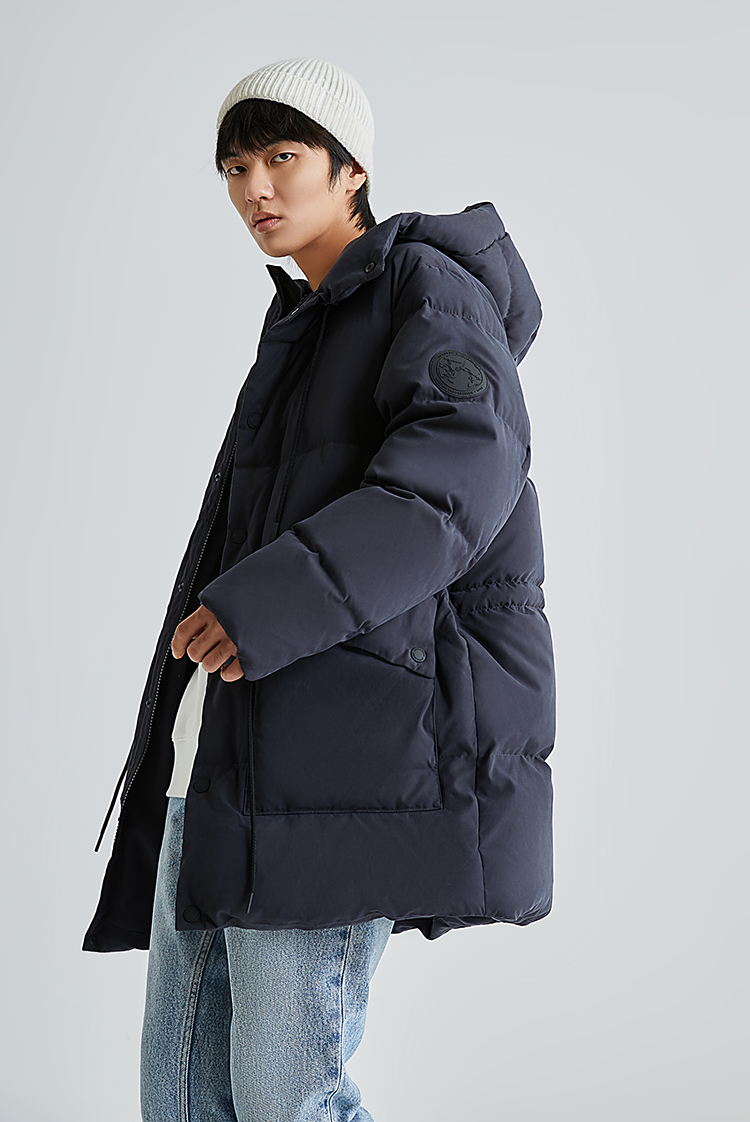 jackjones杰克琼斯冬男士时尚休闲纯色百搭中长款羽绒服220412003 e38