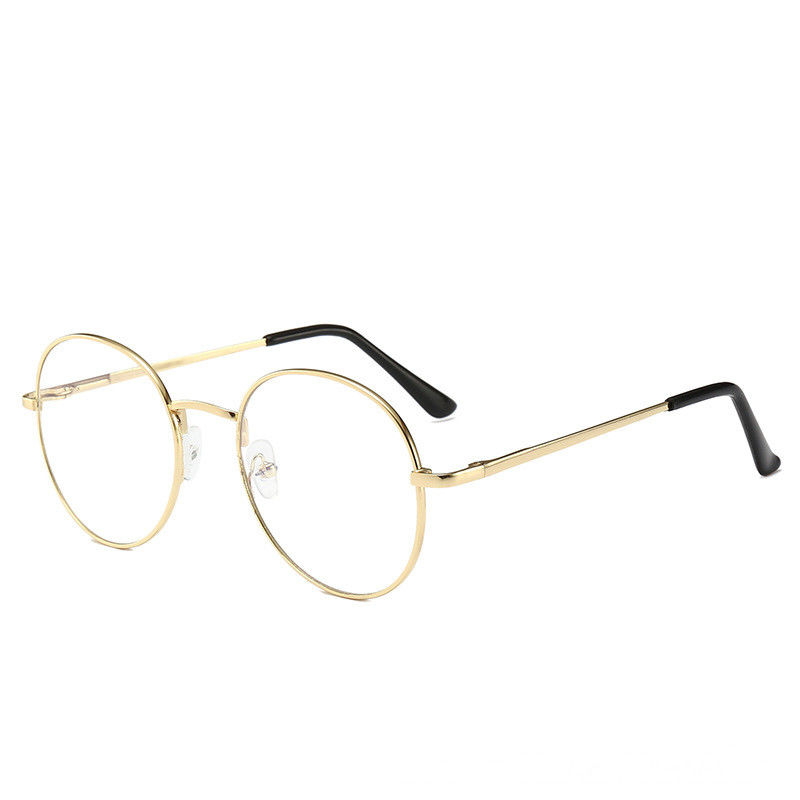 眼镜女学生韩版近视潮流文艺复古椭圆眼镜框平光眼镜男无度数网红黑色