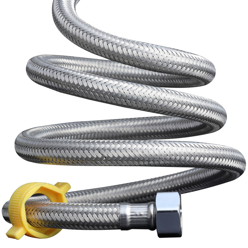 法沐304不锈钢编织金属软管马桶热水龙头冷热高压防爆4分进水管 5根起