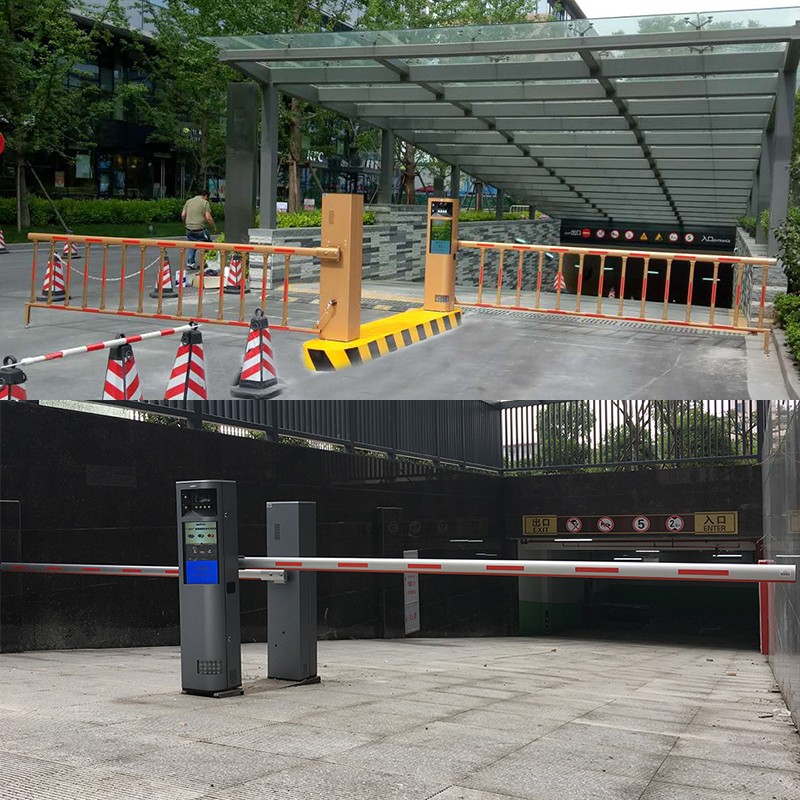 蓝卡道闸杆椭圆led灯杆金银色铝合金胶条杆小区停车场伸缩栅栏杆定制