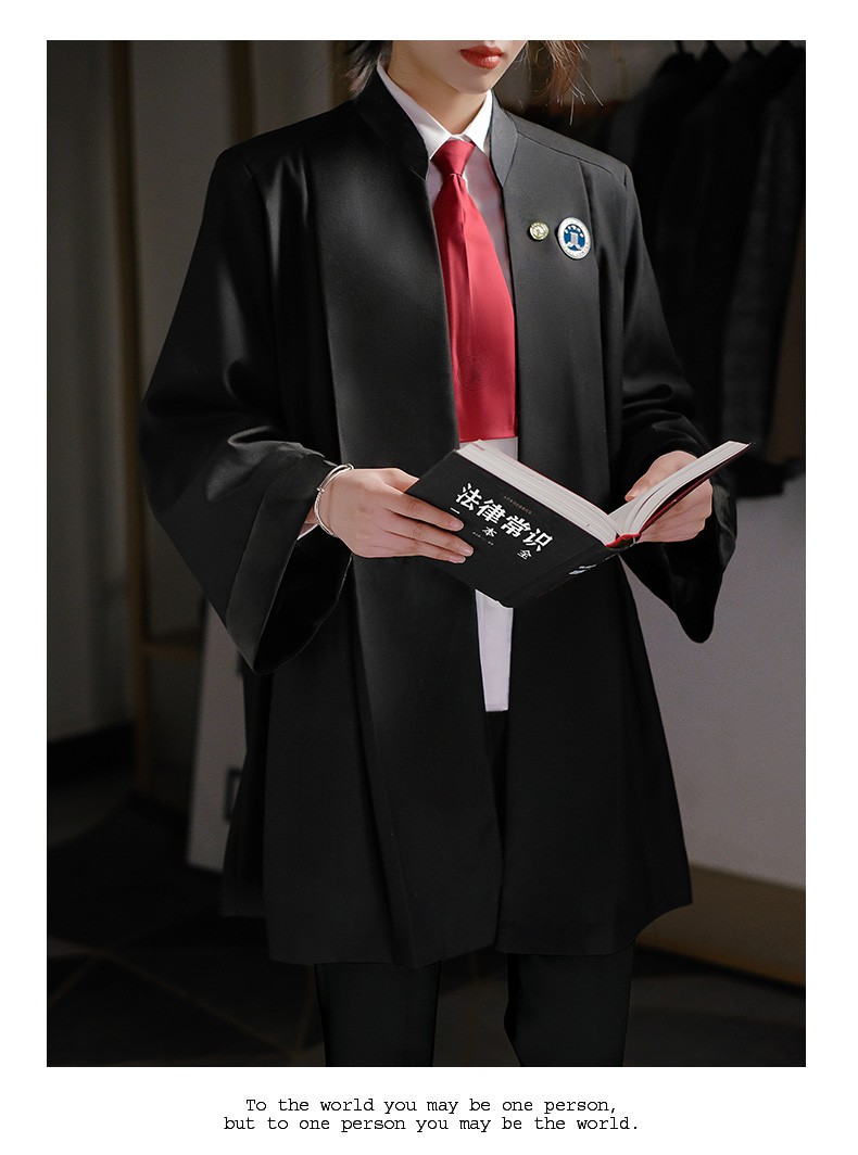 伊必圣律师袍男女律协工作服装职业统一标准出庭服徽章领带套装男款s