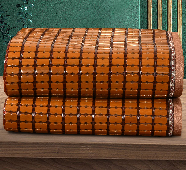 春龙麻将凉席 夏季天然竹子块碳化麻将席折叠1.8m双人床竹席垫1.