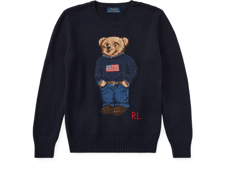 ralphlauren拉夫劳伦男童经典款polo小熊棉质针织衫rl36314410海军蓝l