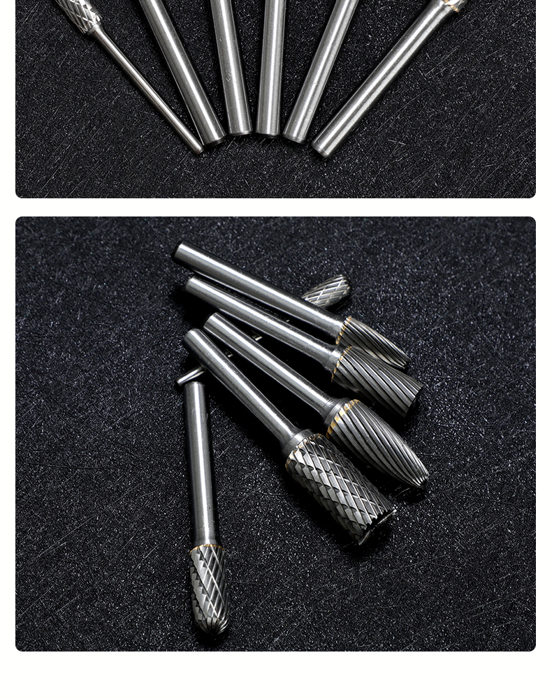 硬质合金旋转锉6x6mm金属电磨头圆形小型打磨头电动旋转挫刀头钨钢