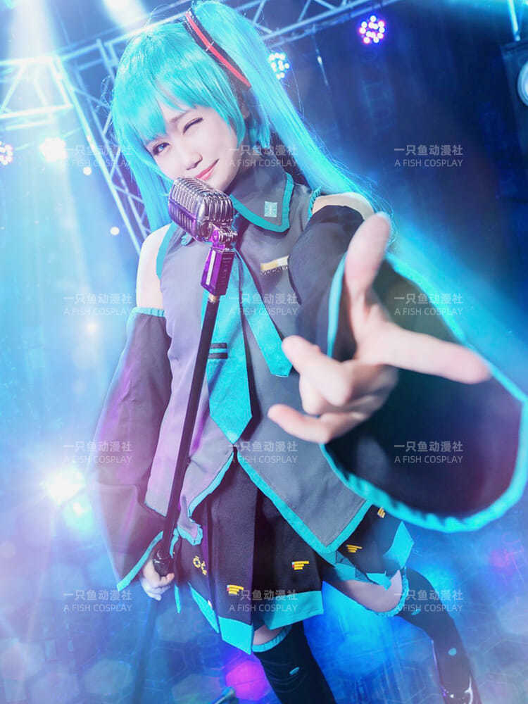 初音未來cos服女公式服假髮mikucosplay服裝打歌服現貨全套二次元 c服