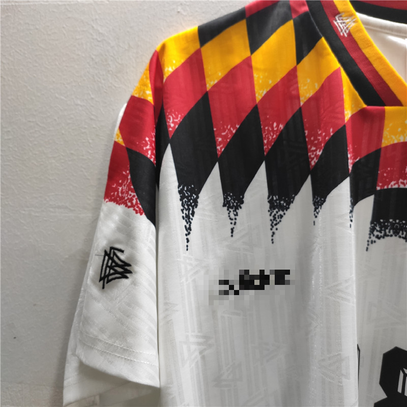 滕讯体育同款94世界杯德国主场短袖足球服复古球衣18号克林斯曼队服