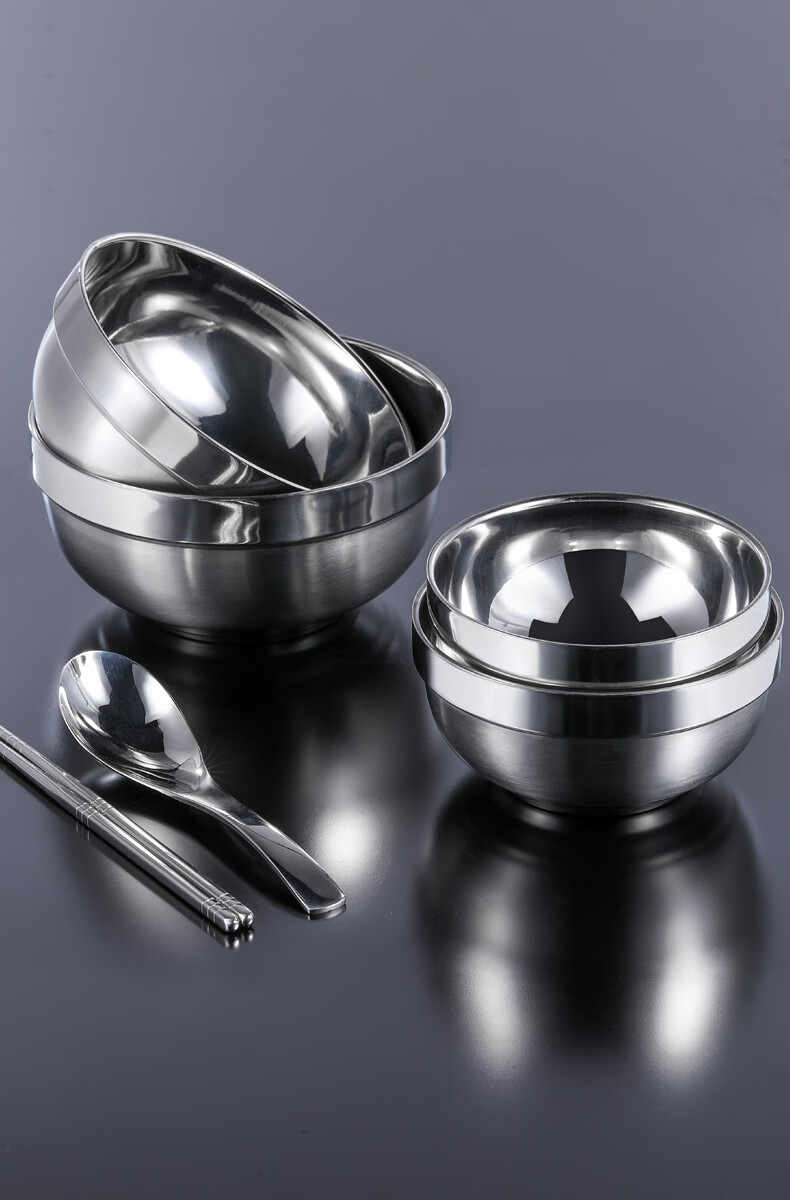 瓷语本色304不锈钢碗大碗面碗汤碗大号超大泡面碗防摔防烫食品级饭碗