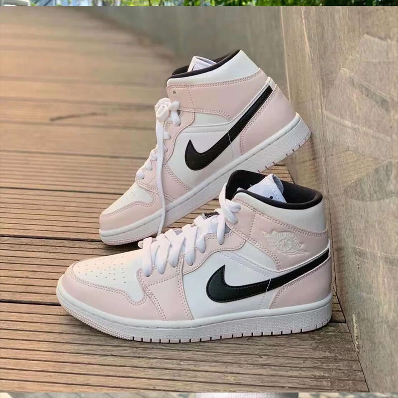 耐克nike air jordan 1 mid aj1 玫瑰粉紫罗兰 女款中帮运动休闲篮球