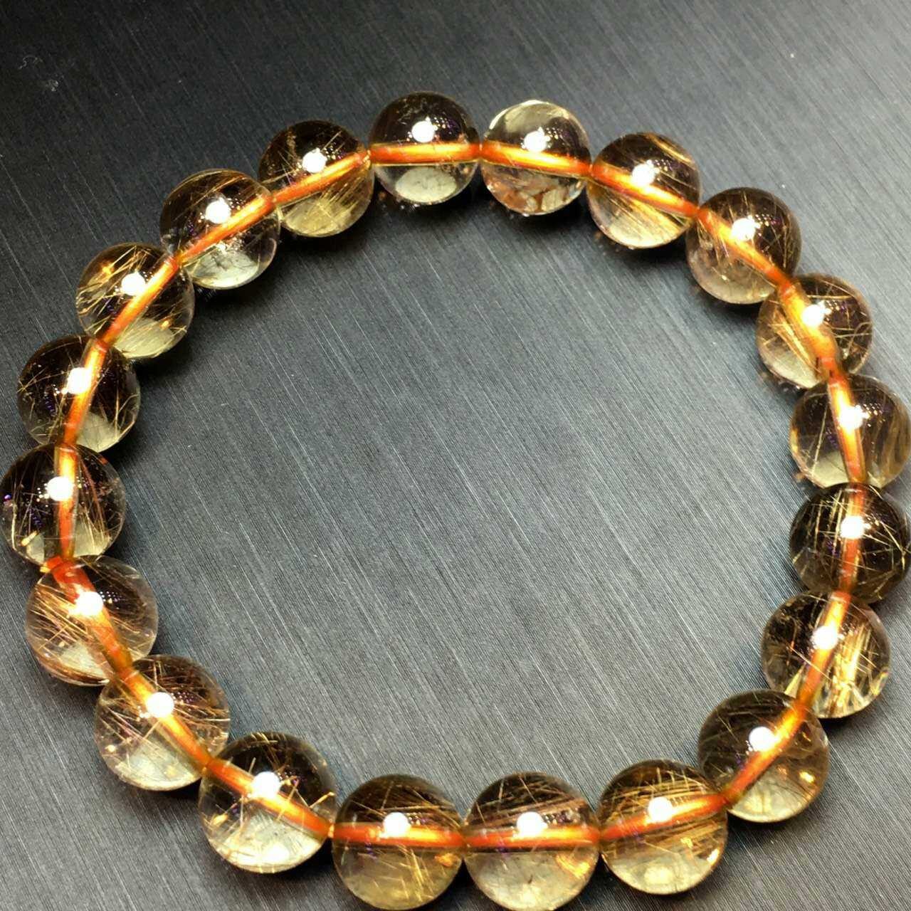 森洲天然发晶钛晶手链手串发丝密顺发效应强晶体通透神器高能量10mm