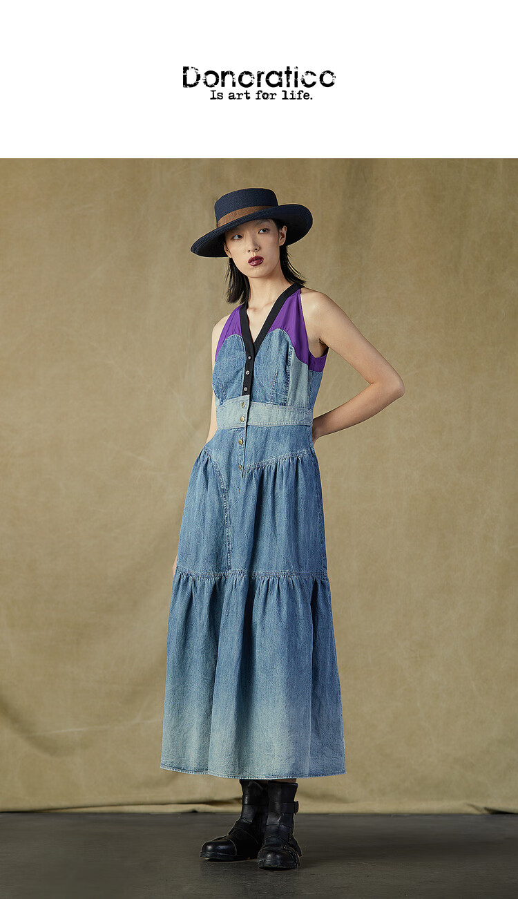 donoratico达衣岩装2021夏年连衣裙日光落在睡者的脸上之四依旧蓝l