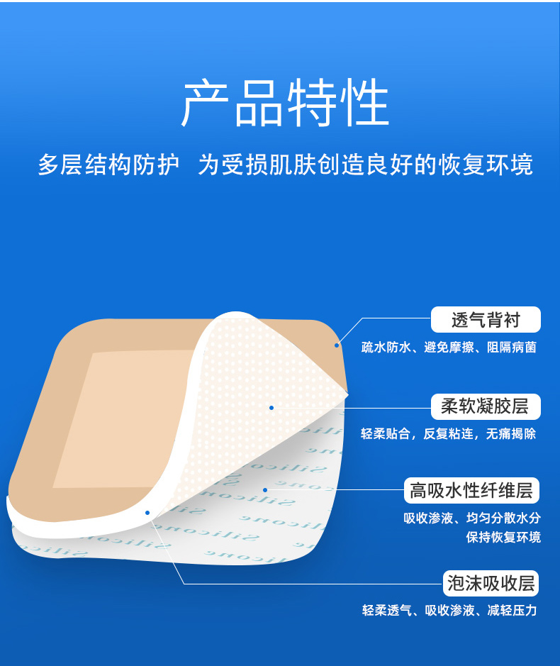 傷迪褥瘡貼老人防褥瘡貼醫用泡沫敷料貼臥床病人創口貼透氣防水壓瘡貼